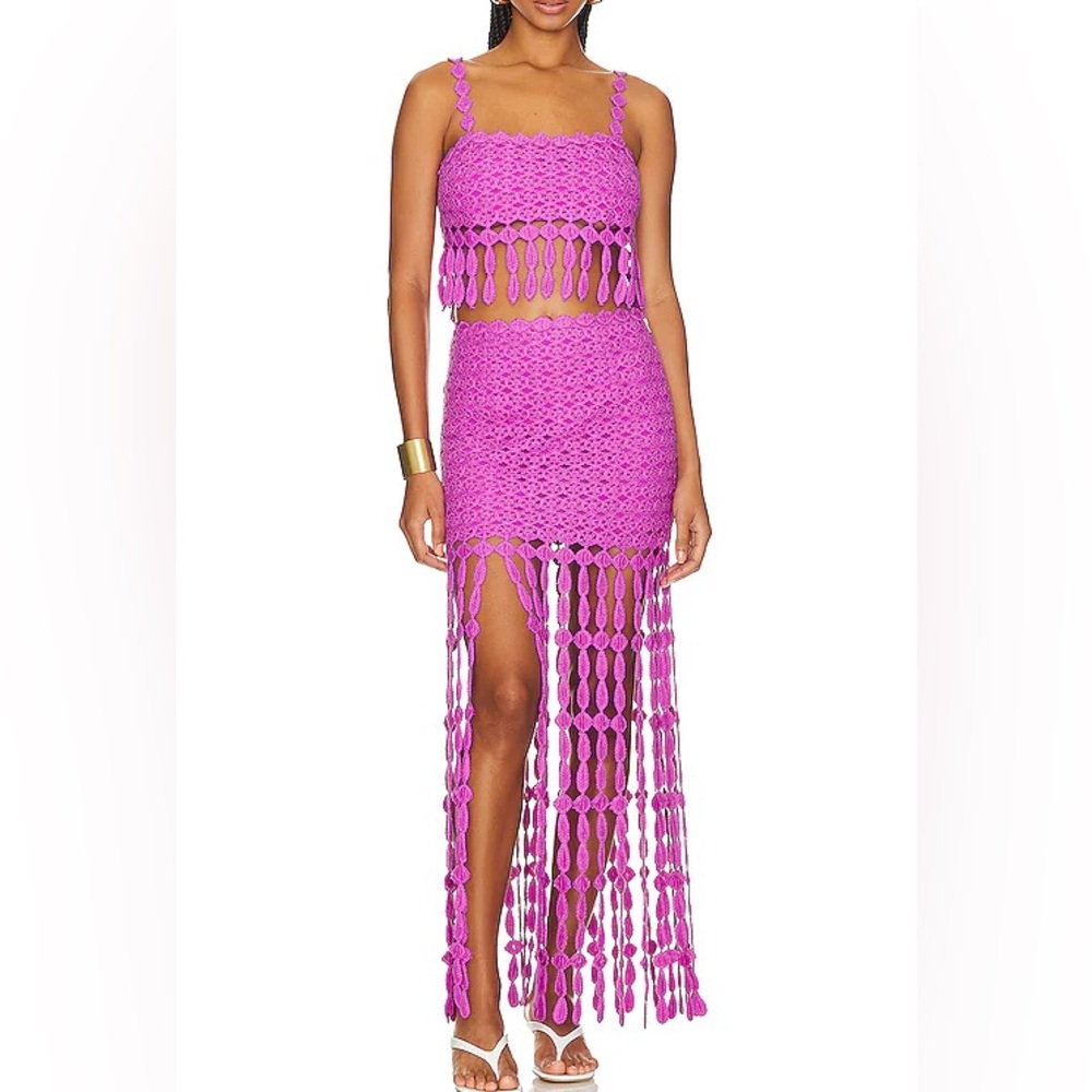 Saylor elie set in Cactus crochet Two-Piece Set
